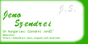 jeno szendrei business card